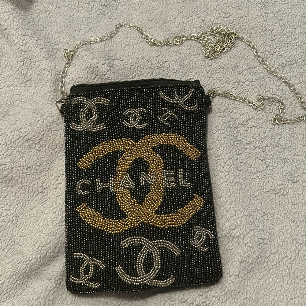 New CC Hand Beaded Crossbody Shoulder Bag